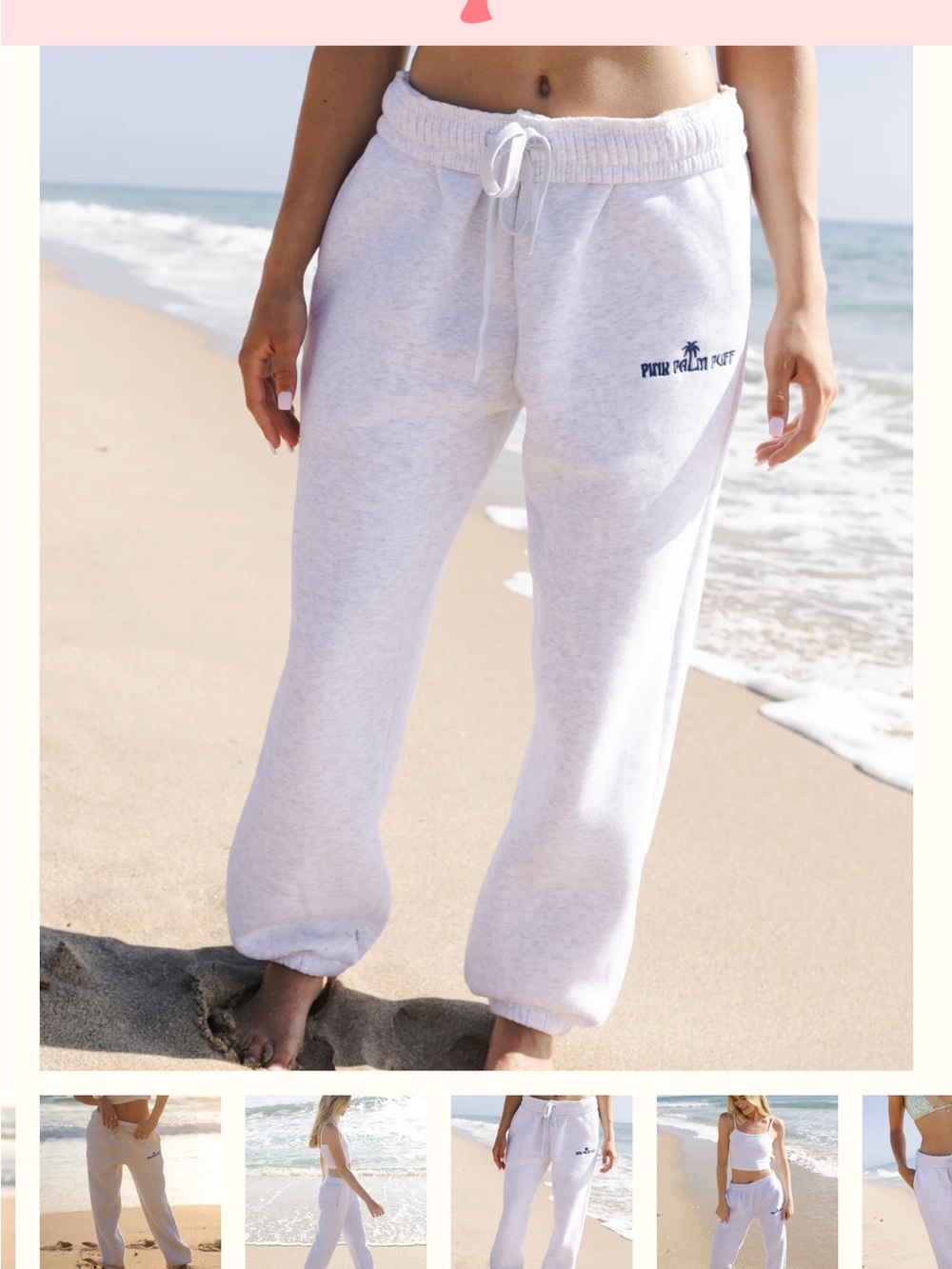 Pink Palm Puff Classic Sweatpants “cloud” Size S
